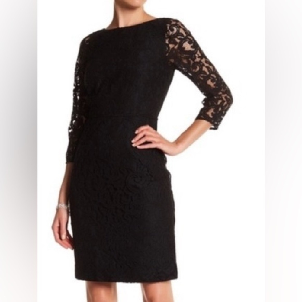 J Crew Natalia Leavers Lace Dress Black Size 6 Petite
